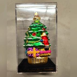 Vintage Hand Crafted Christmas Tree Glass Ornament